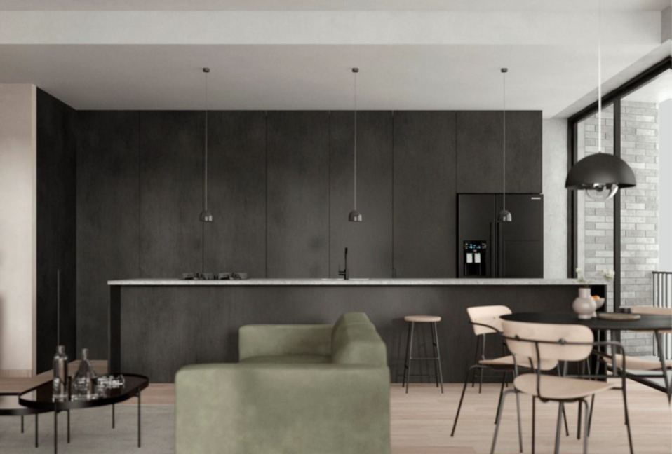 Sala, comedor y cocina